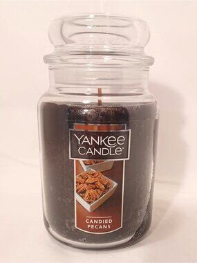 New Yankee Candle Candied Pecans 22oz Large Glass Jar Retired Scented Candle NOS